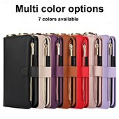 cheap Samsung Cases-Phone Case For Samsung Galaxy S25 S25 Plus S25 Ultra S23 Ultra Plus S23 Ultra S23 Plus A73 A53 A13 5G Wallet Case Zipper with Lanyard Card Slot Retro TPU PU Leather
