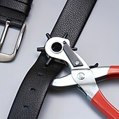 cheap DIY Art-1pc Heavy-Duty Faux Leather Belt Hole Punch Pliers  Rotary Steel Hand Tool with Red Rubberized Grip for Belts Sewing Projects &amp; Crafting  Perfect Gift for DIY Enthusiasts Faux Leather Hole Punch