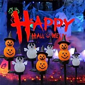 cheap Halloween Lights-Solar Power Halloween Pumpkin Garden Lamp Ghost Lights For Garden Yard All Saints&#039; Day Gravestone Garden Lawn Yard Patio Decorative Pathway Lights 1X 2X