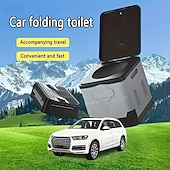 お買い得  キャンプ用品-ゴミ箱付きポータブル車用トイレ - 耐久性のあるPP素材で、RVや屋外キャンプに最適 &amp;緊急事態 - 換気スリットを備えた洗練されたデザインのRVトイレ
