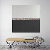 お買い得  抽象画-手作りの油絵キャンバス壁アート装飾モダン抽象白黒シンプルな漫画キャラクターホームデコレーション用ストレッチフレーム吊り下げ絵画/ロールキャンバス（フレームなし）