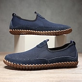 preiswerte Slipper Schuhe-Atmungsaktive Herren-Slip-On-Wanderschuhe aus Strick – leichte Mesh-Sneaker für Sommerreisen, Outdoor-Aktivitäten und Komfort im Alltag