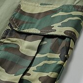 preiswerte Draussen-Herren Cargo-Shorts Shorts Sommershorts Patchwork Mehrere Taschen Tarnung Komfort tragbar Knielang Outdoor Sport Täglich Mode Lässig Schwarz Armeegrün