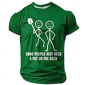 cheap Men&#039;s Funny T shirts-Men&#039;s Some People Just Need A Pat On The Back T Shirt Short Sleeve T shirt 3D Print Crew Neck Shirt Fashion Daily Basic Street Casual Daily Black Red Blue Clothing Apparel