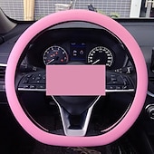 abordables Servicio de Vehículo-Funda de silicona para volante de coche, moderna, antideslizante, suave, ajustada, universal, para todas las estaciones, cómoda, resistente al desgaste, funda flexible para el mango.
