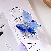 olcso Szoborok-kristályüveg pillangófigura átlátszó gömb alakú talppal, elegáns üveg állatszobor lakberendezéshez, átlátszó pillangó dísz polcra, asztalra vagy ajándéktárgynak