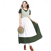  250. výročí USA 19. století Divoký západ Prairie šaty Pioneer Girl Koloniální Průkopník Revoluční válka Maškarní kostým Dámské předvečer Všech svatých Karneval 4. července Dospělí Šaty Zástěra