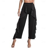 preiswerte Kleidung für lateinamerikanische Tänze-Damen Latein Tanzhose Tango Salsa Samba Tanzhose Rock fließende Hose Bauchtanzhose