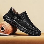 billiga Slip-ons och loafers till herrar-herrloafers i mjuk konstläder – halkfria promenadskor för vardagskomfort och bilkörning