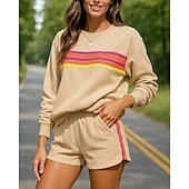 tanie dresy-Damskie Dres Bluza z kapturem Spodenki dresowe Kieszeń Prążki Zestawy odzież Wiosna Czarny Różowy Siłownia Na zewnątrz Bieganie Wysoka talia Lekki Oddychający Długi rękaw Sport Odzież sportowa