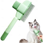 baratos Artigos para Cuidados do Pêlo para Cães-pente para remoção de pelos de animais de estimação com botão de liberação, pente para remoção de pelos de animais de estimação contra pulgas, para cães ou gatos de pelo longo e curto