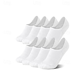 billiga herrstrumpor-Herr 4 Par Multipack Socka Löparstrumpor Vardagliga strumpor Svart Vit Färg Slät Semester Sport &amp; Utomhus Dagligen Grundläggande Medium Vår Höst Mode Ledigt