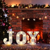 levne Dekorativní světla-Dekorace pro Vnitřní Domácí Dekor-3 LED 8,5 Palcové Marquee Osvětlené Písmena Joy Signy Napájené Baterií pro Krb Domácí Bar Party Ložnice Stěna