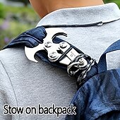 baratos Equipamento de Camping-Gancho dobrável de aço inoxidável 2 peças, gancho multifuncional resistente com 4 garras, uso universal durável para mochilas de acampamento e caminhadas