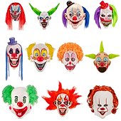 economico Maschera di Halloween &amp; Accessori-Maschera di Halloween, cuffia in lattice, cuffia da clown, maschera sorridente, faccia da fantasma, performance, bar, palla, cosplay, accessorio