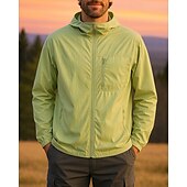 preiswerte Wasserdichte Jacken-Herren Windjacke Wanderjacke Außen Sonnenschutz Leicht Atmungsaktiv Wanderoutfits Wanderbekleidung Sommer Frühling Jacke Camping / Wandern / Höhlenforschung Laufen Einfarbig Schwarz Hellgrau Purpur