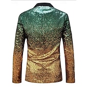 baratos Blazers Clássicos Masculinos-Homens Blazer O negócio Coquetel Festa de Casamento Moda Casual Primavera Outono Poliéster Gradiente Bolsos Botões Confortável Não Trespassado Jaqueta esporte Prata Azul Verde Escuro Roxo