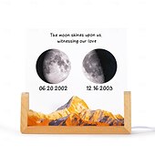 economico Luci decorative-1 luce notturna in acrilico personalizzata che può essere personalizzata in base a una data specifica per mostrare la fase lunare con opzioni per personalizzare testo e data. Questo la rende un regalo