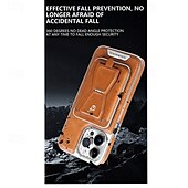 billige iPhone-etuier-telefon Etui Til iPhone 16 Pro Max Plus iPhone 16 iPhone 15 Pro Max Plus iPhone 15 iPhone 14 Pro Max Plus iPhone 13 Pro Max Mini Bakdeksel med stativ Kortspor Støtsikker Kontor / Bedrift TPU PU lær