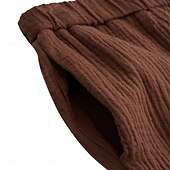 abordables Classique-Homme Pantalons en Lin Pantalons Pantalon d&#039;été Taille Élastique Cordon de serrage Jambe Droite Uni Confort Respirant Longueur complète Extérieur Occasionnel Quotidien Vacances Mode Blanche Marron