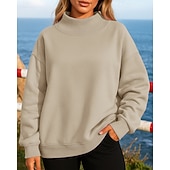 economico Felpa &amp; Sweatshirt-Per donna Felpa in pile Felpa pullover Manica Lunga Top Athleisure Tinta unita Calore Termico Antivento Escursionismo Allenamento Corsa abbigliamento sportivo Abbigliamento sportivo Nero Bianco Rosa