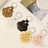 economico I regali-Portachiavi in pelle a forma di zampa di animale domestico, ciondolo creativo per conservare i ricordi dei peli di cane e gatto, grazioso accessorio per la decorazione di borsetta.