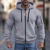 economico Felpa Tattica-Per uomo Felpa con cappuccio Felpa con cappuccio a zip intera Felpa con cappuccio in pile Felpa con cappuccio tattica Nero Bianco Verde militare Rosso Borgogna Con Cappuccio Semplice Cerniera Sport