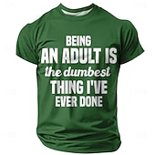 Недорогие Мужские забавные футболки-Муж. Забавный сленг Футболка С короткими рукавами Футболка 3D печать Вырез под горло Рубашка Мода Повседневные Классический Для улицы Повседневные Черный Красный Синий Лето Весна Все сезоны Одежда S