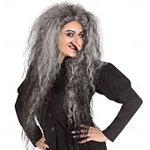 preiswerte Halloween Perücken-graue Wildhexenperücke – Hexenhaar für Halloween, Cosplay, Kostümpartys, Rollenspiele und Fantasy-Events