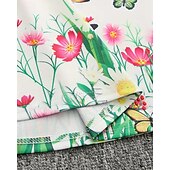 cheap 3D Butterfly Dress-Girls&#039; 3D Butterfly Flower Dress Long Sleeve Summer Spring Vacation Daily Holiday Princess Beautiful Sweet Kids 4-12 Years Casual Dress A Line Dress Knee-length Regular Fit