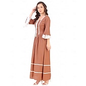 ieftine Pionier / Secolul XIX-A 250-a aniversare a SUA secolul al 19-lea Anii 1800 Rochie de prerie Fata de la tara Fata Pionier Colonial Pionier Războiul Revoluționar Costume de fancy Pentru femei Halloween Carnaval 4 iulie