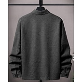 abordables Manteaux &amp; vestes-Homme Veste Légère Chemise Veste Veste Décontractée Chemise Vacances Quotidien Respirant Avec Poches Printemps Automne Uni Mode Classique Revers Régulier Noir bleu marine Kaki Gris Claire Vert