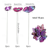 Недорогие Садовый декор-10 шт. большой бабочка садовый двор кашпо красочные водонепроницаемые 3d бабочка колышки decoracion наружный декор для вечеринки сад украшения