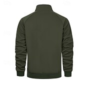 economico Giubbotti e cappotti da uomo-Per uomo Giacca in Pile Giacca Casual Vacanza Quotidiano Traspirabilità Tasca Primavera Autunno Semplice Moda Classico Collo alla coreana Regolare Nero Cachi Verde militare Grigio Giacca