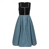 economico Dirndl-Birra Oktoberfest Oktoberfest Vestito Dirndl Abiti tradizionali Cameriera Bavarese Tedesco Prati Per donna Carnevale Feste Festa della birra Panno in stile tradizionale Vestito Grembiule Senza