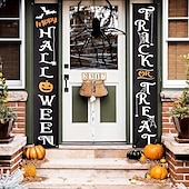olcso Kisgyerekmedencék-1 pár halloween dekoráció kültéri transzparens csokit vagy csalunk boldog halloween dekorációk függő transzparens bejárati ajtó veranda udvari tábla beltéri otthoni faldekoráció halloween parti
