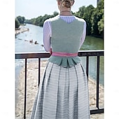 abordables Mujeres-Cerveza Oktoberfest Oktoberfest Vestidos Falda acampanada Trachtenkleader Oktoberfest / Cerveza bávaro Viena prados Mujer Carnaval Fiesta Festival de Cerveza Paño de estilo tradicional Vestido