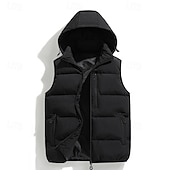 preiswerte Westen-Herren Wanderweste Pufferweste Ärmellos Weste Außen Thermowarm Winter Reißverschluss Tasche Polyester Schwarz Grün Khaki Jagd Angeln Klettern