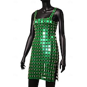 cheap Women&#039;s Costumes-Women&#039;s Glitter Sequin Dress Sparkle Party Dresses for Singer Dancer Stage Wear Party Carnival Outfit