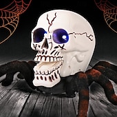 cheap Halloween Hanging &amp; Tabletop Decorations-Halloween Skeleton Decor Remote Control Toy, Scary Prank Tarantula Spider with Skeleton Design, Creepy Crawling Electric RC Toy for Haunted House, Trick Props, Kids &amp; Adults Party Favor