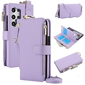 cheap Samsung Cases-Phone Case For Samsung Galaxy S25 S25 Plus S25 Ultra S23 Ultra Plus S23 Ultra S23 Plus A73 A53 A13 5G Wallet Case Zipper with Lanyard Card Slot Retro TPU PU Leather