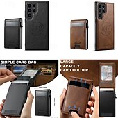 preiswerte Samsung-Handyhülle-Handy Hülle Handyhüllen Für Samsung Galaxy S25 S25 Plus S25 Ultra S24 Ultra S24 Plus S24 S23 S23 Ultra S23 Plus Rückseite Magnetisch Unterstützt kabelloses Laden Ständer Retro TPU PU-Leder