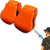 abordables Fournitures pour la maison-Lot de 2 supports de canne à pêche multifonctions, portables, pour la plage, avec sangle élastique pour un transport sécurisé et sans enchevêtrement
