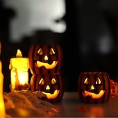 halpa Halloween sisätiloissa-1 kpl halloween-kurpitsan muotoinen led-elektroninen kynttilävalo sisä- ja ulkotiloihin juhla-makuuhuoneen ravintolan juhlava tunnelma koristevalo