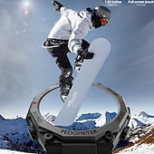 abordables Relojes inteligentes-Reloj inteligente deportivo para hombre, con linterna LED, Bluetooth, llamadas, control del ritmo cardíaco, asistente de voz, SOS, para exteriores, 1,52