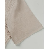 abordables Vacances-Homme Chemise Chemise en lin Chemise popover Chemise Décontractée Chemise en coton Uni Vacances Rue Blanche Jaune Rose dragée Abricot Manche Courte Band Collar Été Vêtement Tenue Avec Poches