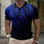 economico Polo geometrica da uomo-Per uomo Geometrico Magliette Polo a Nido d&#039;Ape Maglia da golf Manica Corta Magliette polo Camicie con Colletto Business Casual Abbigliamento da vacanza Abbigliamento Formale Abbigliamento da festa