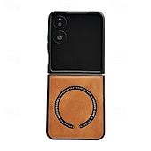 cheap Samsung Cases-Phone Case For Samsung Galaxy Z Flip 7 Z Flip 6 Z Flip 5 Z Flip 4 Z Flip 3 Back Cover Magnetic Shockproof Retro TPU PU Leather
