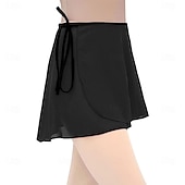 voordelige Balletkleding-Volwassen balletdansrok, elastische taille chiffon halve rok met lintstrik, ideaal voor de training &amp;balletopleiding