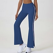 economico Leggings e collant da yoga-Per donna Pantaloni a zampa Leggings da yoga Controllo addominale Vita Alta Palestra Allenamento Atletico Pantaloni Tinta unica Nero Rosa Blu Autunno Gli sport Abbigliamento sportivo Vestibilit